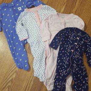 Bundle 4 Carter's Girl's Sleepers